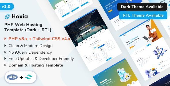 Hoxia - PHP Web Hosting & Web Domain Template