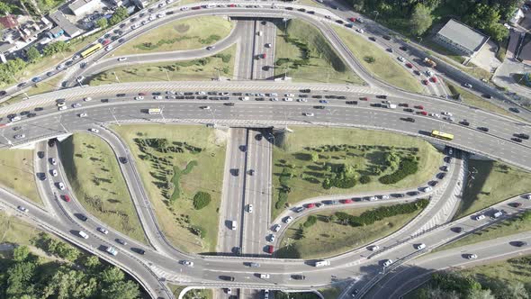 Kyiv. Ukraine: Road Junction. Aerial View