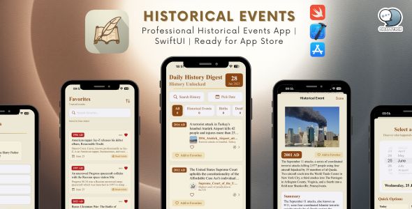 Daily History Digest - Professional Historical Events App | SwiftUI | Ready for App Store