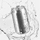 Silver Aluminum Can With Splash - 330ml Soda Falling in Water Drops - 3DOcean Item for Sale