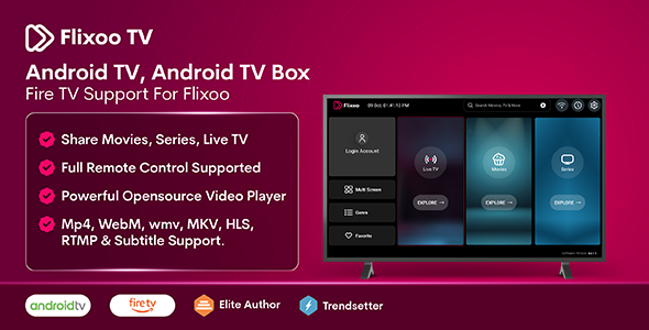 Flixoo TV — Android TV, Android TV Box And Amazon Fire TV App for Flixoo