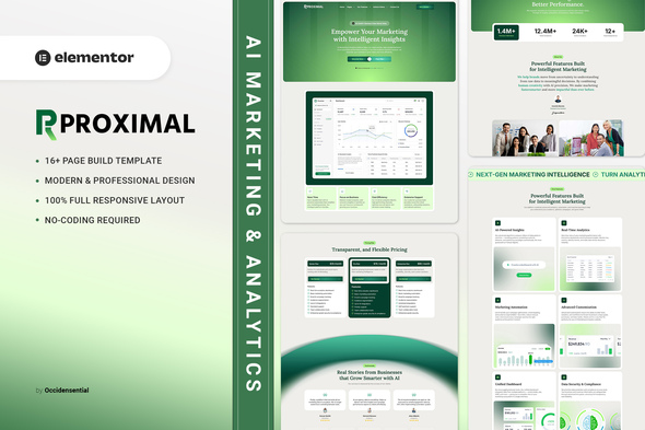 Proximal - AI Marketing & Analytics Elementor Template Kit