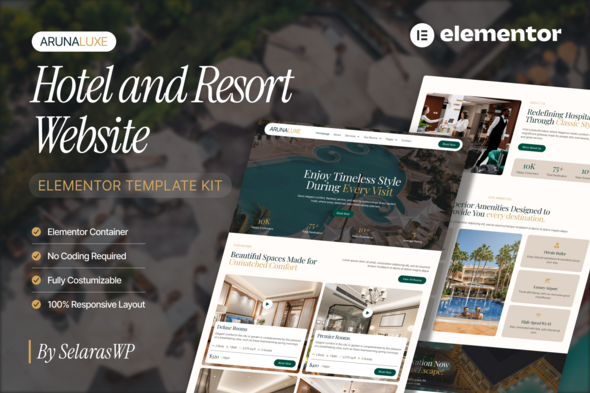 ArunaLuxe - Hotel & Resort Elementor Template Kit