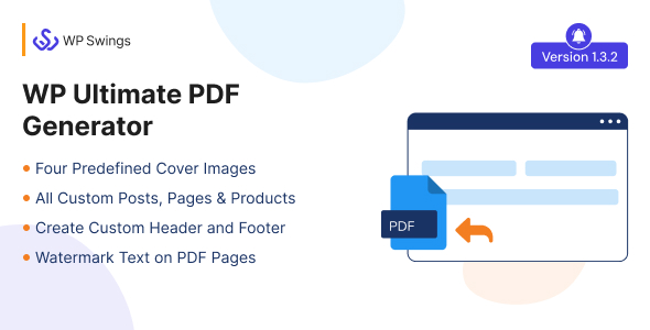 WP Ultimate PDF Generator: Create, Generate & Customise PDF for live WordPress pages