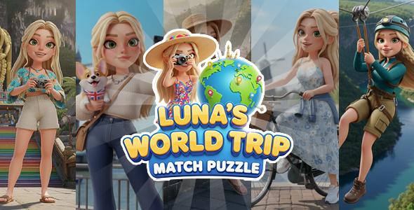 Luna's World Trip: Match Puzzle - HTML5 Game - Puzzle Game - Construct 3