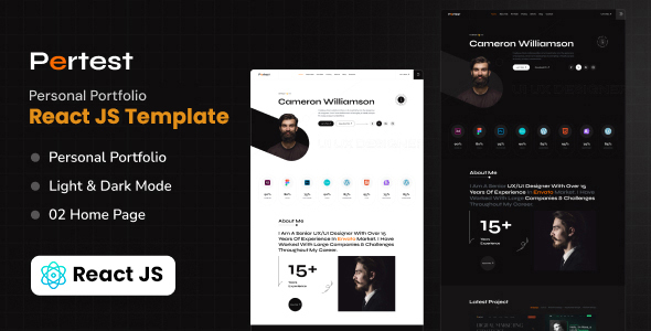 Pertest – React Personal Portfolio Template