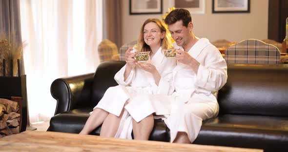 Couple Relaxing at Spa House