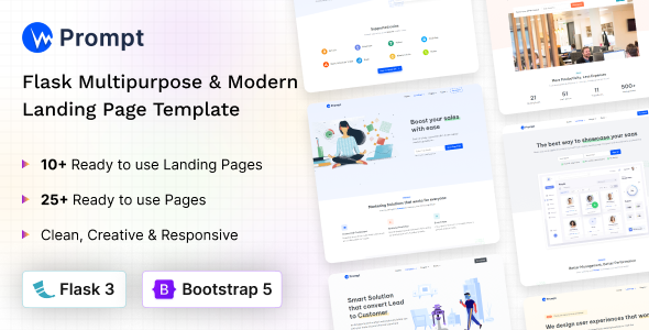 Prompt - Flask Modern & Multipurpose Landing Page Template
