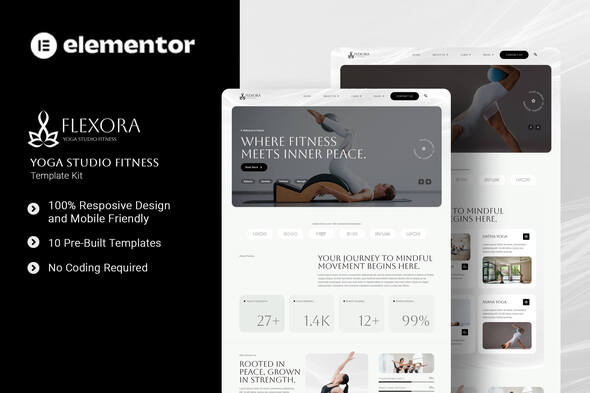Flexora - Yoga Studio Fitness Elementor Template Kit
