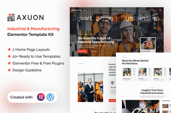 Axuon - Industrial & Manufacturing Elementor Template Kit