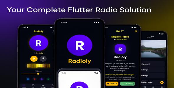 Radioly – Modern Flutter Online Radio App for Android & iOS
