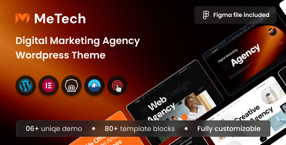 Metech - Multipurpose Creative Agency And Digital Marketing Elementor Theme