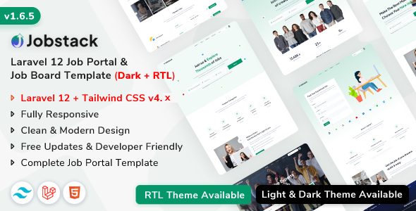 Jobstack - Laravel 12 Job Listing, Job Portal & Job Board Template