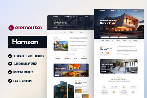 Homzon - Real Estate & Property Elementor Template Kit