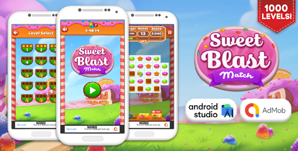 Sweet Blast Match - Matching Game Android Studio Project with AdMob Ads + Ready to Publish