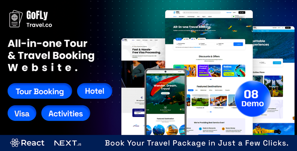 Gofly - Tour and Travel Agency React NextJS Template