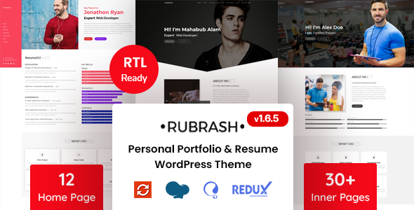 Rubrash - Personal Portfolio WordPress Theme