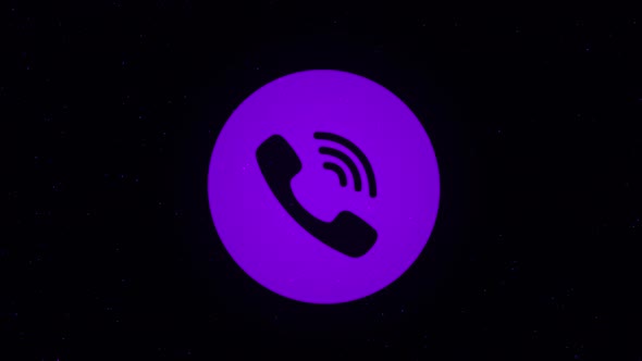 Phone icon is sprayed on the dots in cyberspace