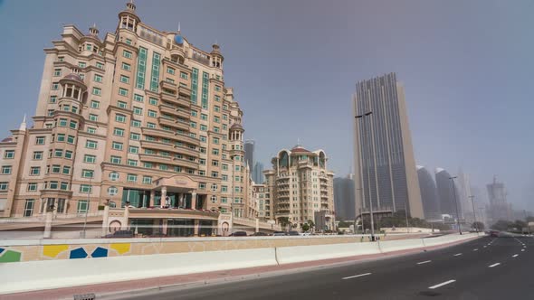 Dubai Financial Centre with Skyscrapers Timelapse Hyperlapse