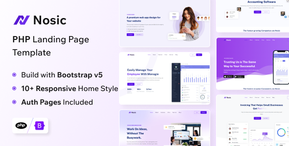 Nosic - PHP Responsive Landing Page Template