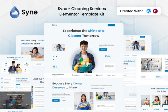 Syne - Cleaning Services Elementor Template Kit