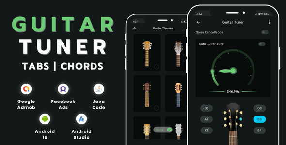 Guitar Tuner Tabs & Chords with AdMob Ads Android