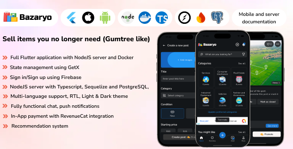 Bazaryo mobile - Sell & Buy, Gumtree & OLX like (full application)