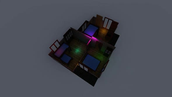 Isometric bedroom layout