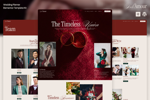 Belle Amour - Modern Elegant Wedding Planner Elementor Template Kit