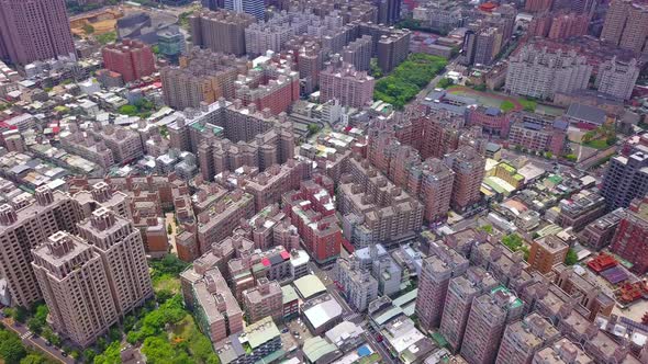 Aerial view of Taoyuan Downtown, Taiwan.