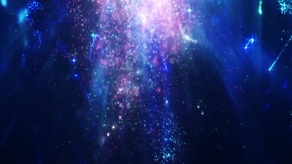 Blue Awards Falling Particles And Streaks Widescreen Background