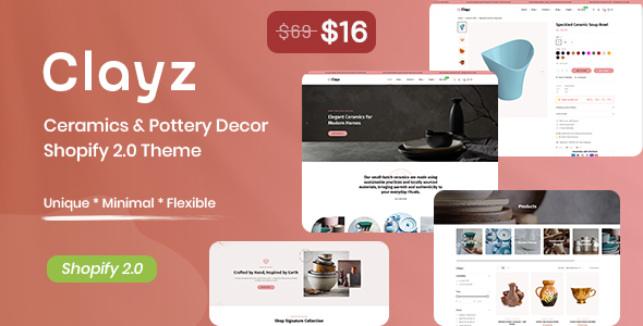 Clayz - Ceramics & Pottery Decor Shopify Theme
