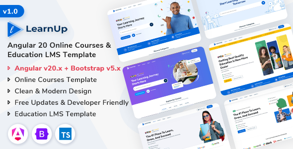 LearnUp - Angular 20 Online Courses & Education LMS Template