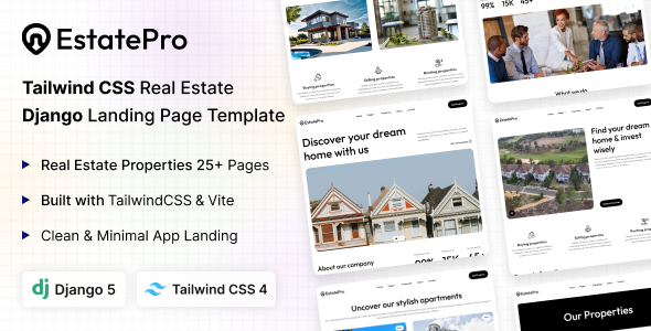 EstatePro  - Django Real Estate Tailwind CSS Template