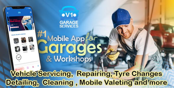 Garage App For Mobile Vehicle Servicing Repair Cleaning Washing Valeting Car Van Bike Scooter Motor