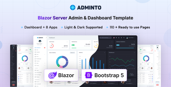 Adminto - Blazor Server Admin & Dashboard Template
