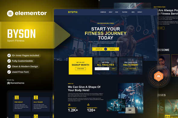 Byson - Fitness & Gym Elementor Template Kit