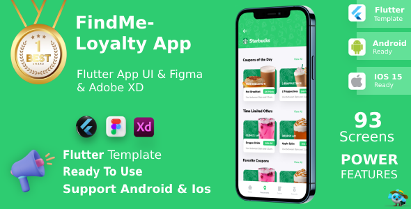 Loyalty App | Flutter | Figma + XD FREE | Life Time Update | FindMe