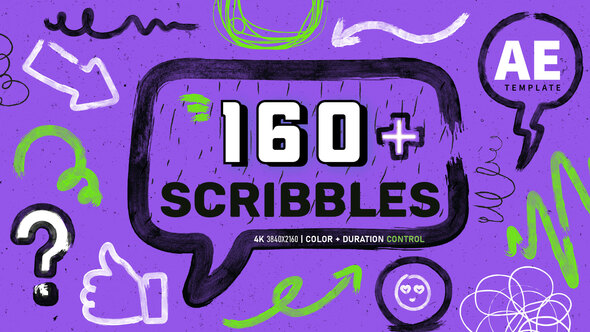 Scribble Animation Pack – Hand-Drawn Doodle FX & Motion Overlays