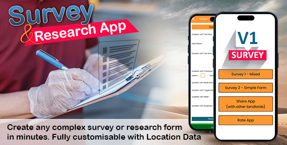 Survey Research Feedback Opinion Poll Questionnaire Data Collection Form With Location, Admin System