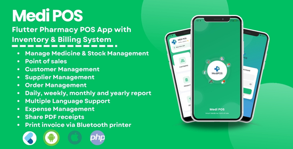 Medi POS – Flutter Pharmacy POS App with Inventory & Billing System (Android + iOS)