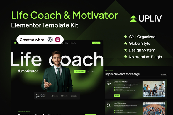 Upliv - Life Coach & Motivator Elementor Template Kit