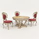 Classic European style Dining Table and Chairs 65 - 3DOcean Item for Sale