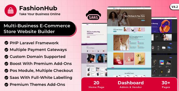 FashionHub SaaS - eCommerce Website Builder For Seamless Online Business