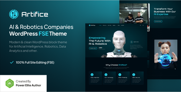Artifice – AI & Robotics Company Gutenverse FSE WordPress Theme