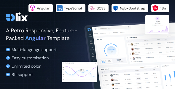 Olix – Angular 20 Admin Dashboard Template