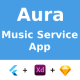 Music Service App | UI Kit | Flutter | XD, Sketch FREE | Life Time Update | Aura - CodeCanyon Item for Sale