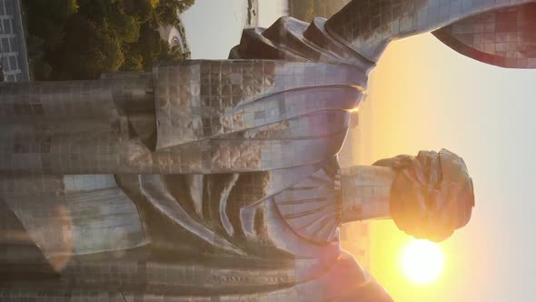 Vertical Video  Motherland Monument in Kyiv Ukraine