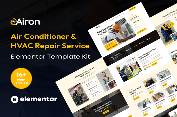 Airon - Air Conditioner & HVAC Repair Services Elementor Template Kit
