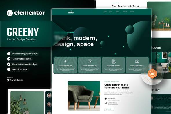 Greeny - Interior Elementor Template Kit